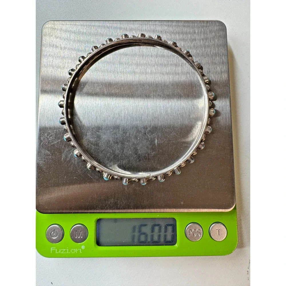 Vintage Sterling Silver 925 Turquoise Bangle Bracelet